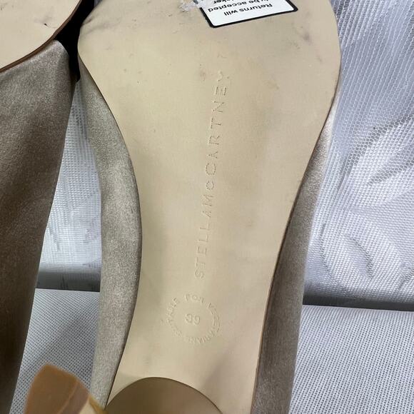 Stella McCartney Two Colors Satin Pumps Golden Metallic - Picture 12 of 14